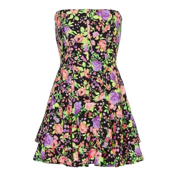 AFRM Brandis Mini Dress Strapless Corset In Floral Print Size M - Picture 1 of 10